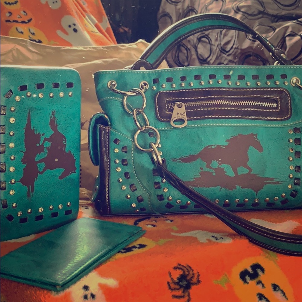 Country purse with wallet and check book case